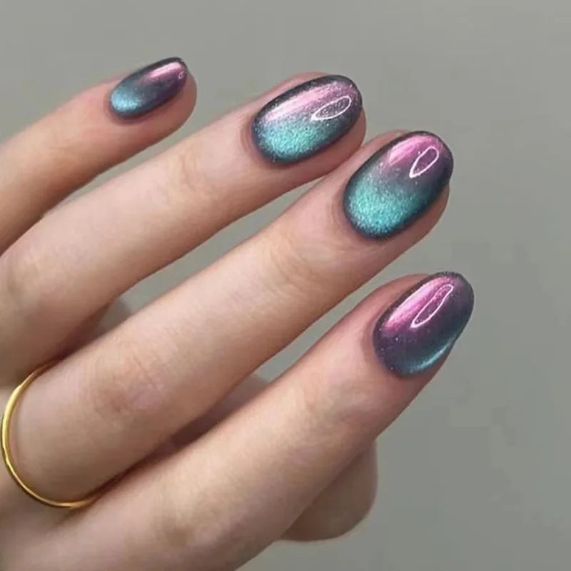 24Pcs -12 Sizes Acrylic CatEyes Press On Nails