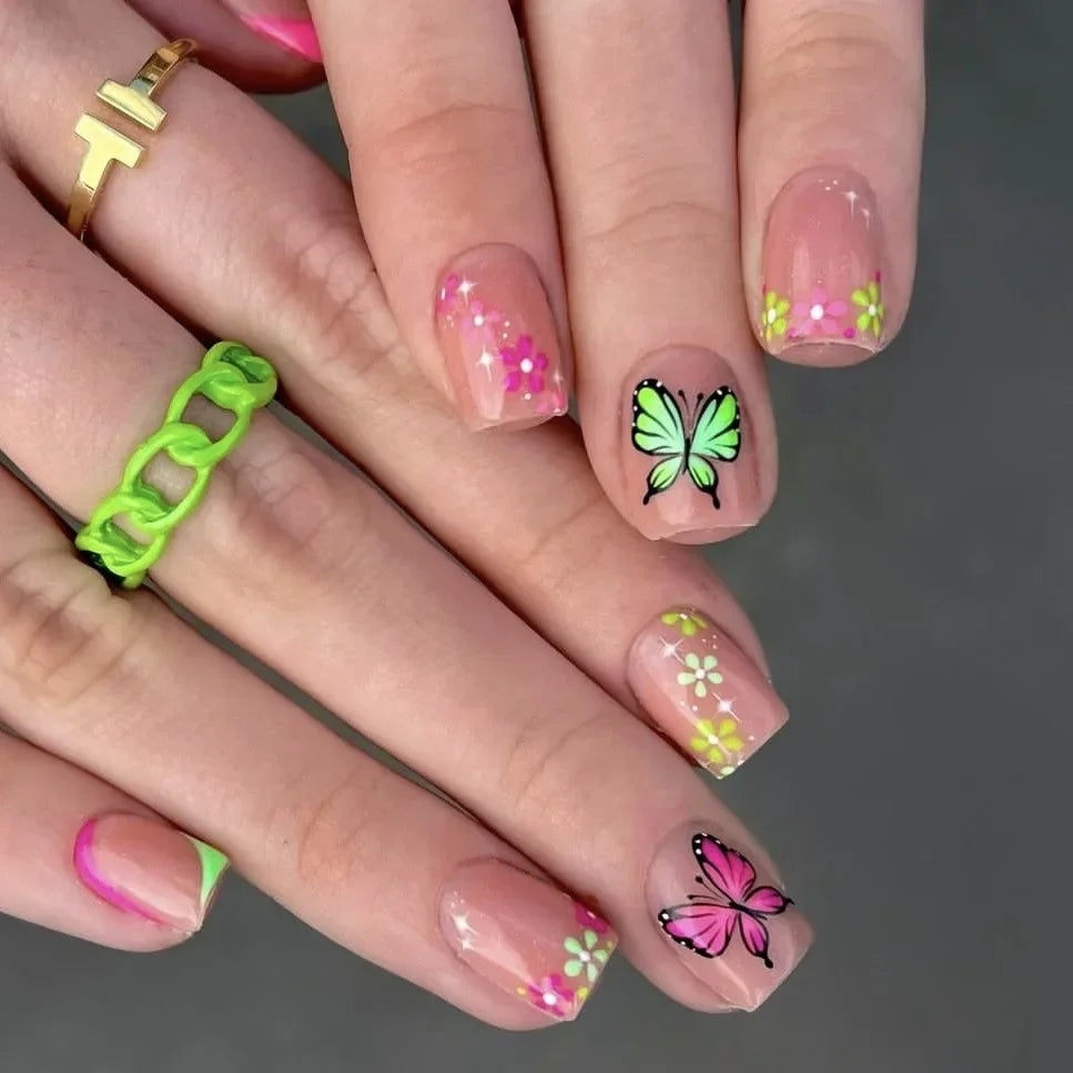 24Pcs -12 Sizes Acrylic Press On Nails