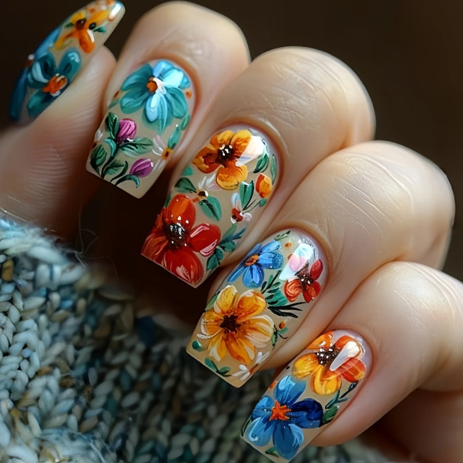 24Pcs -12 Sizes Acrylic Press On Nails