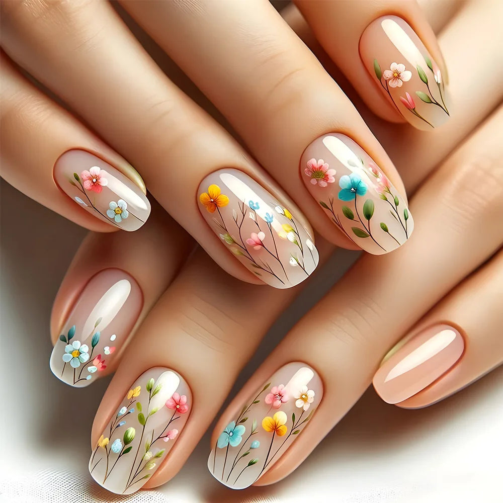 24Pcs -12 Sizes Acrylic Press On Nails