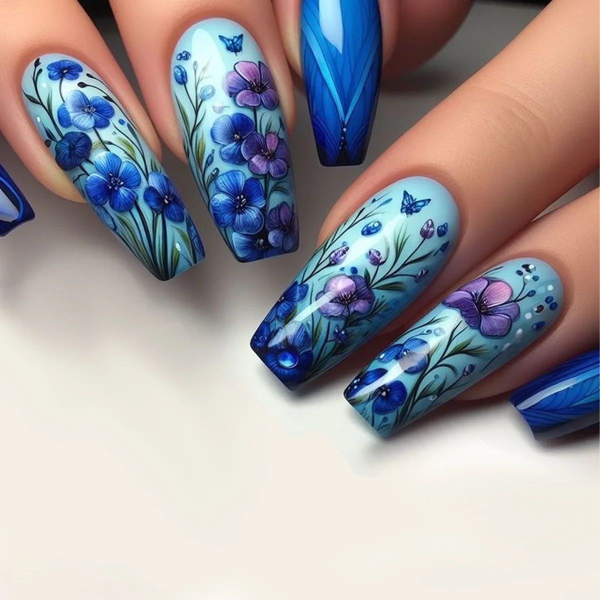 24Pcs -12 Sizes Acrylic Press On Nails