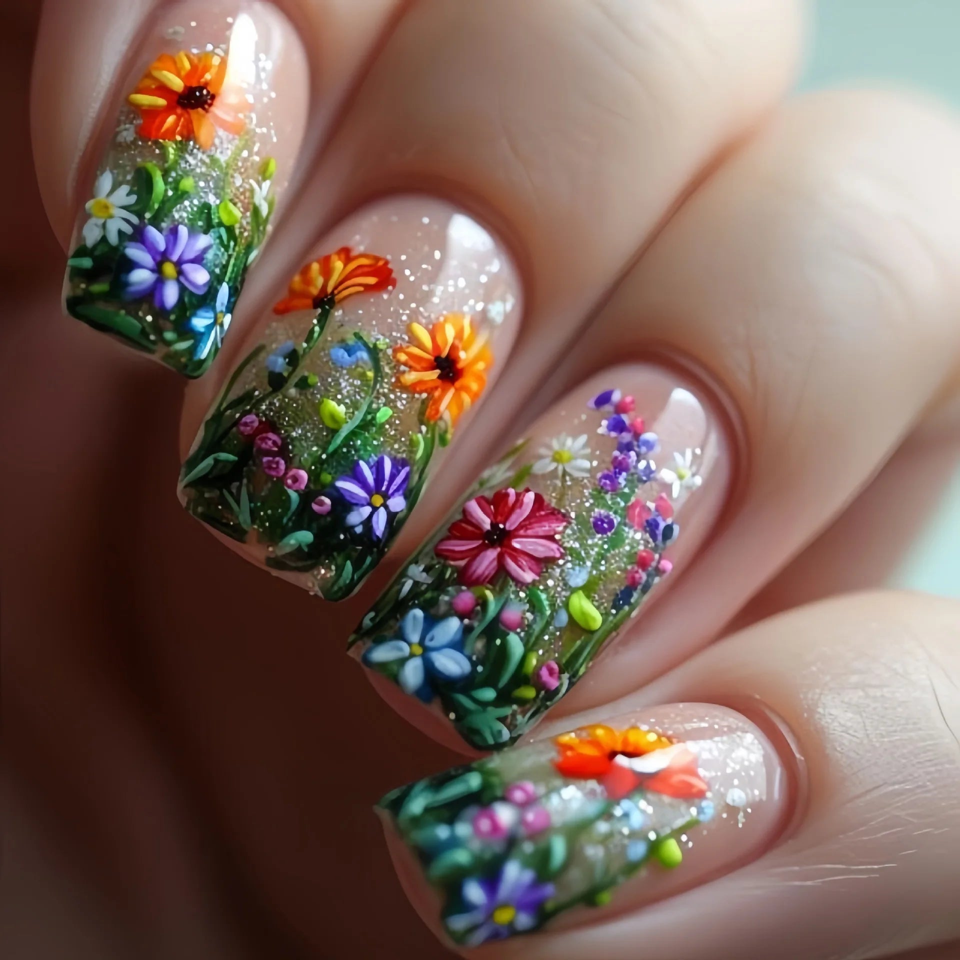 24Pcs -12 Sizes Acrylic Press On Nails