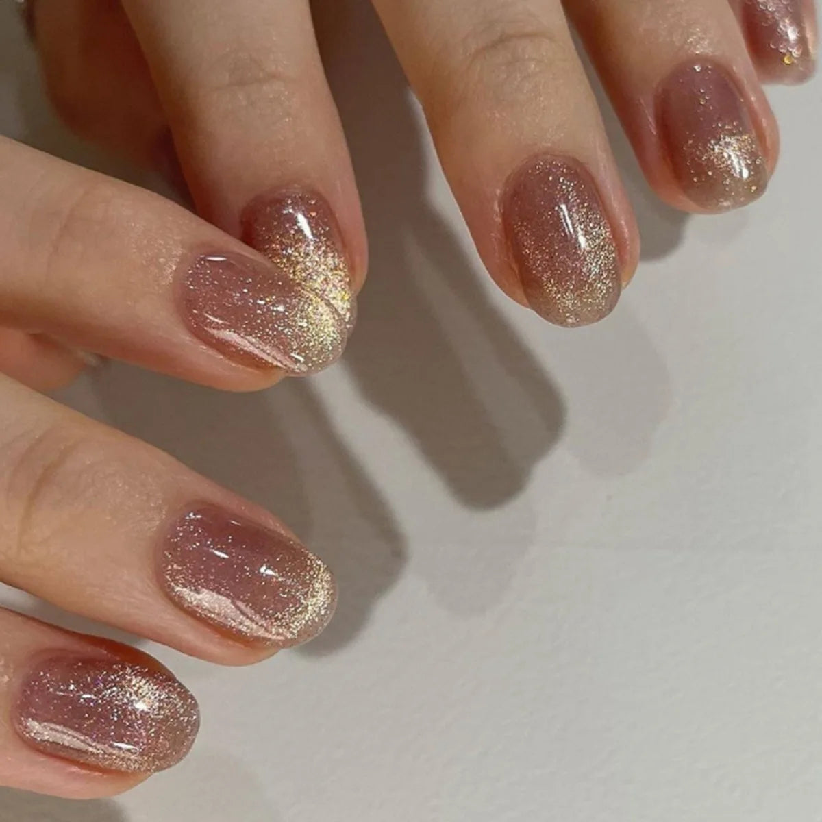 24Pcs -12 Sizes Acrylic CatEyes Press On Nails