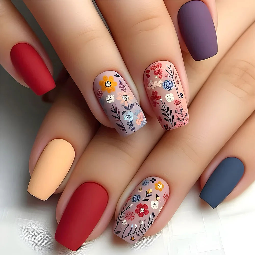 24Pcs -12 Sizes Acrylic Press On Nails