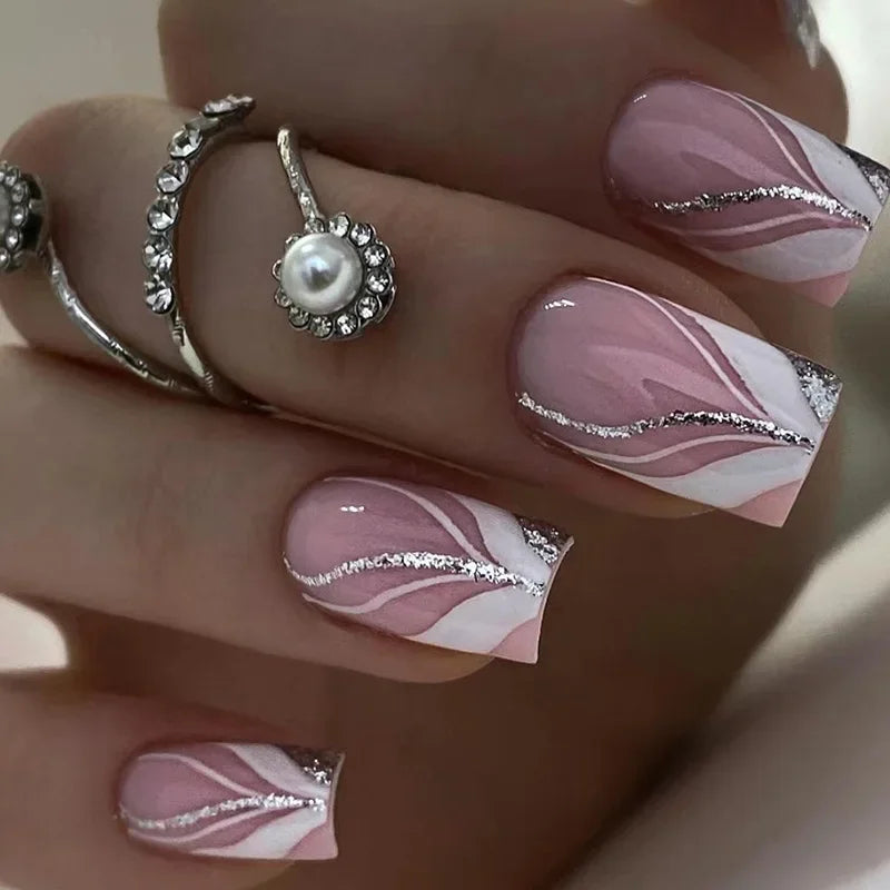 24Pcs -12 Sizes Acrylic Press On Nails