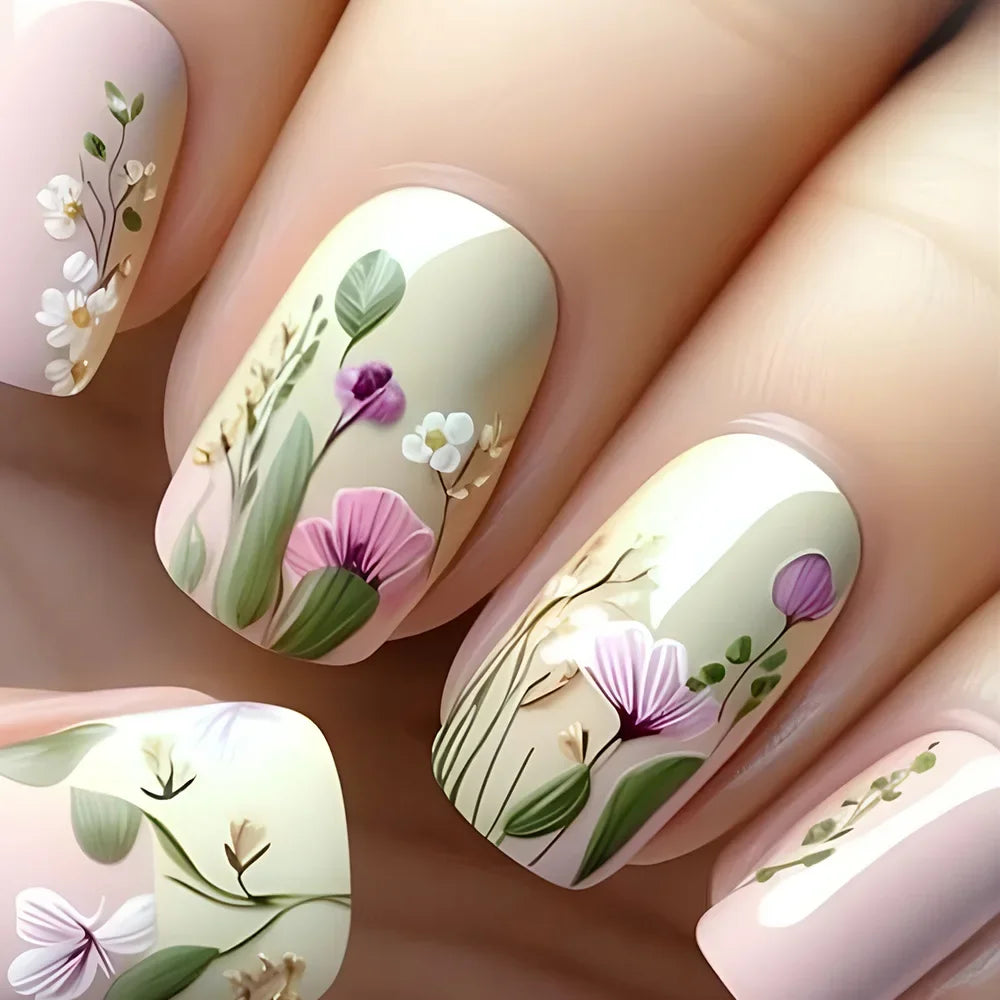 24Pcs -12 Sizes Acrylic Press On Nails