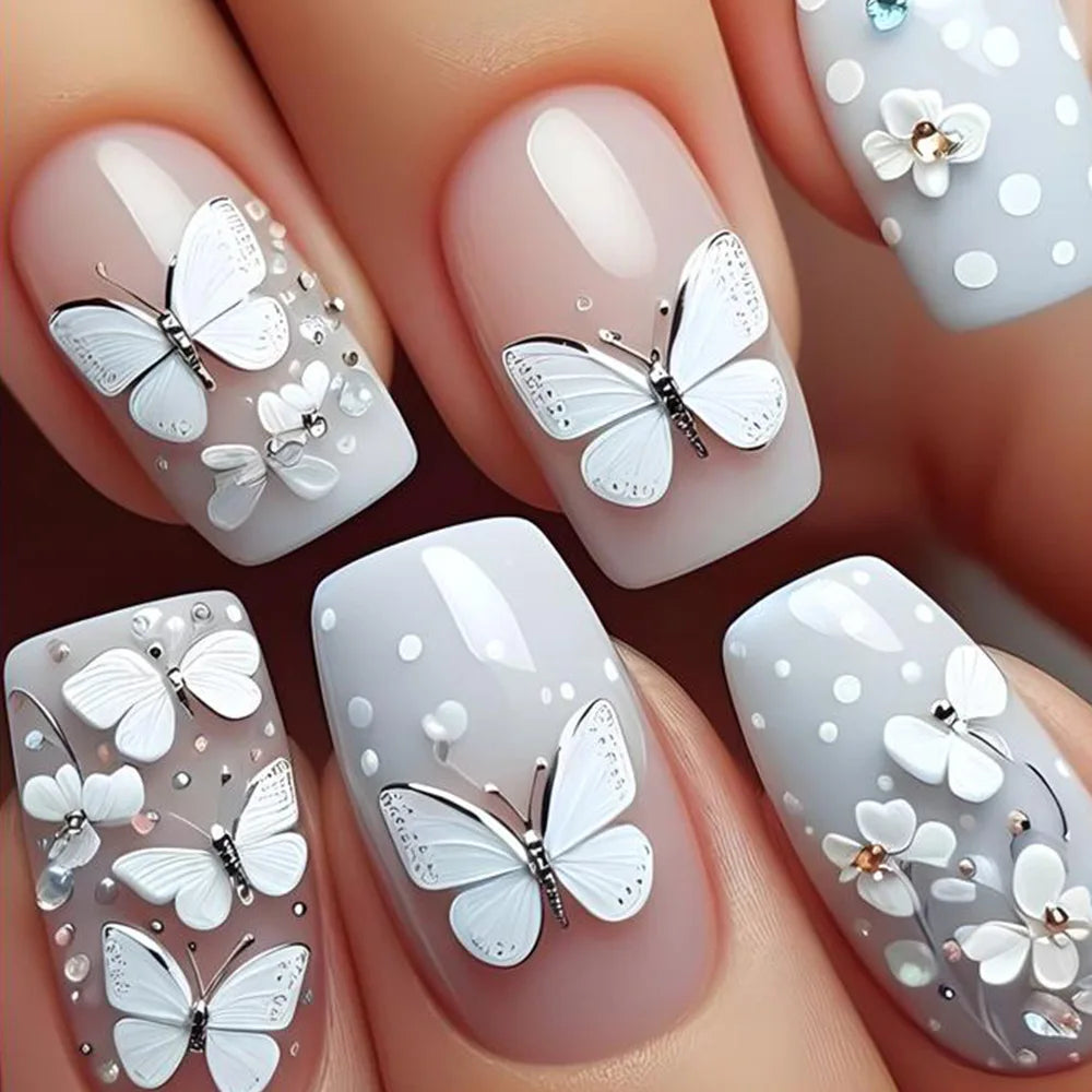 24Pcs -12 Sizes Acrylic Press On Nails