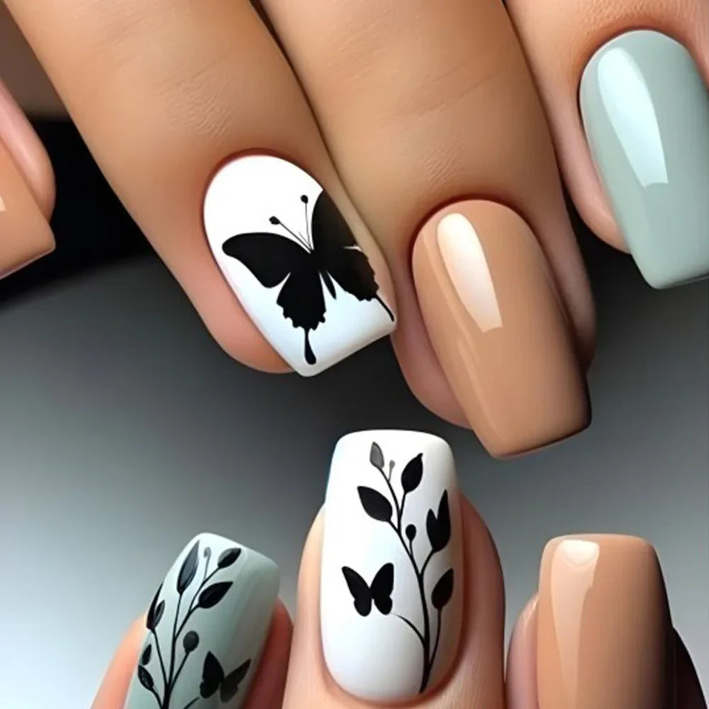 24Pcs -12 Sizes Acrylic Press On Nails