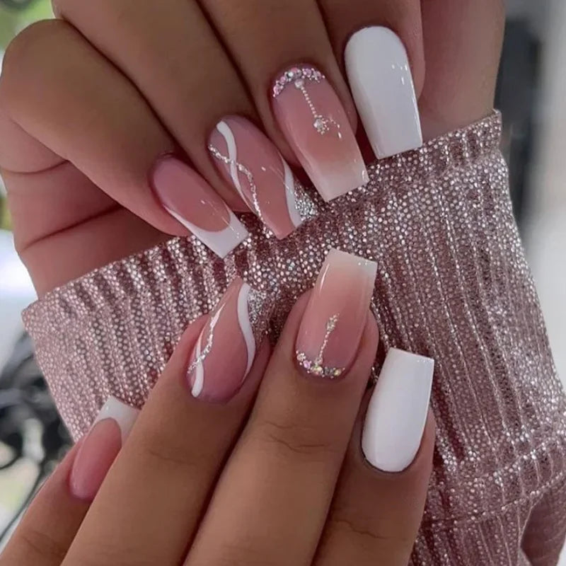 24Pcs -12 Sizes Acrylic Press On Nails