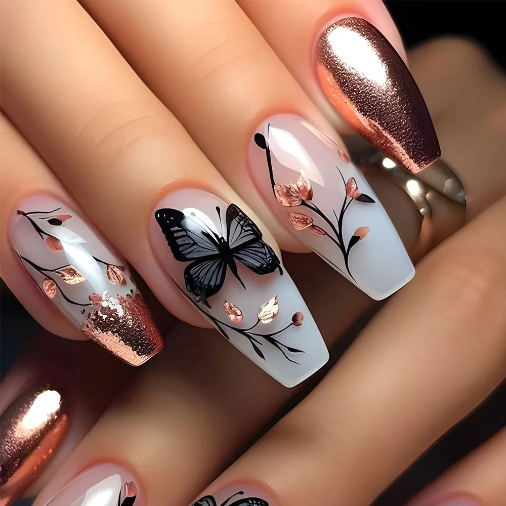 24Pcs -12 Sizes Acrylic Press On Nails