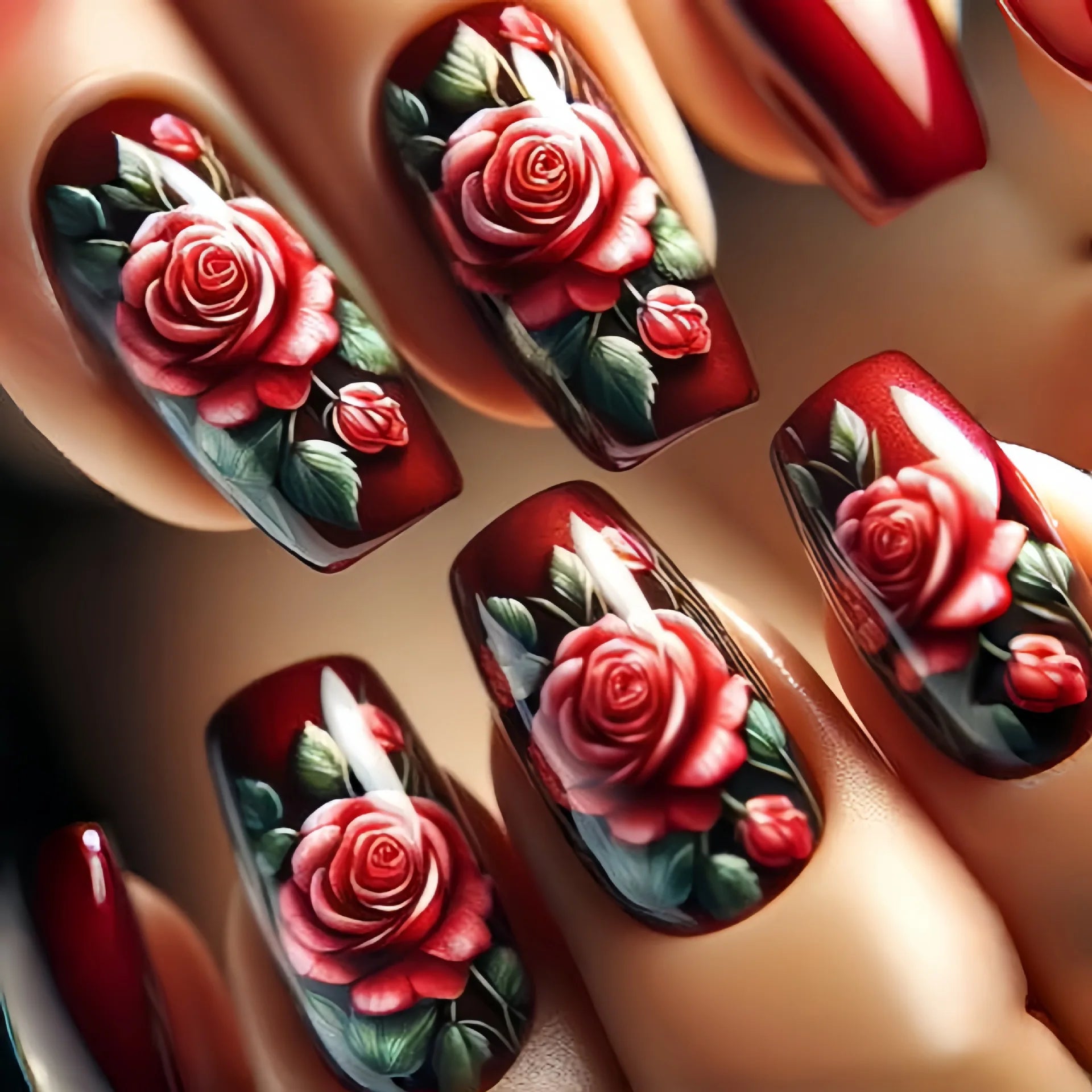 24Pcs -12 Sizes Acrylic Press On Nails