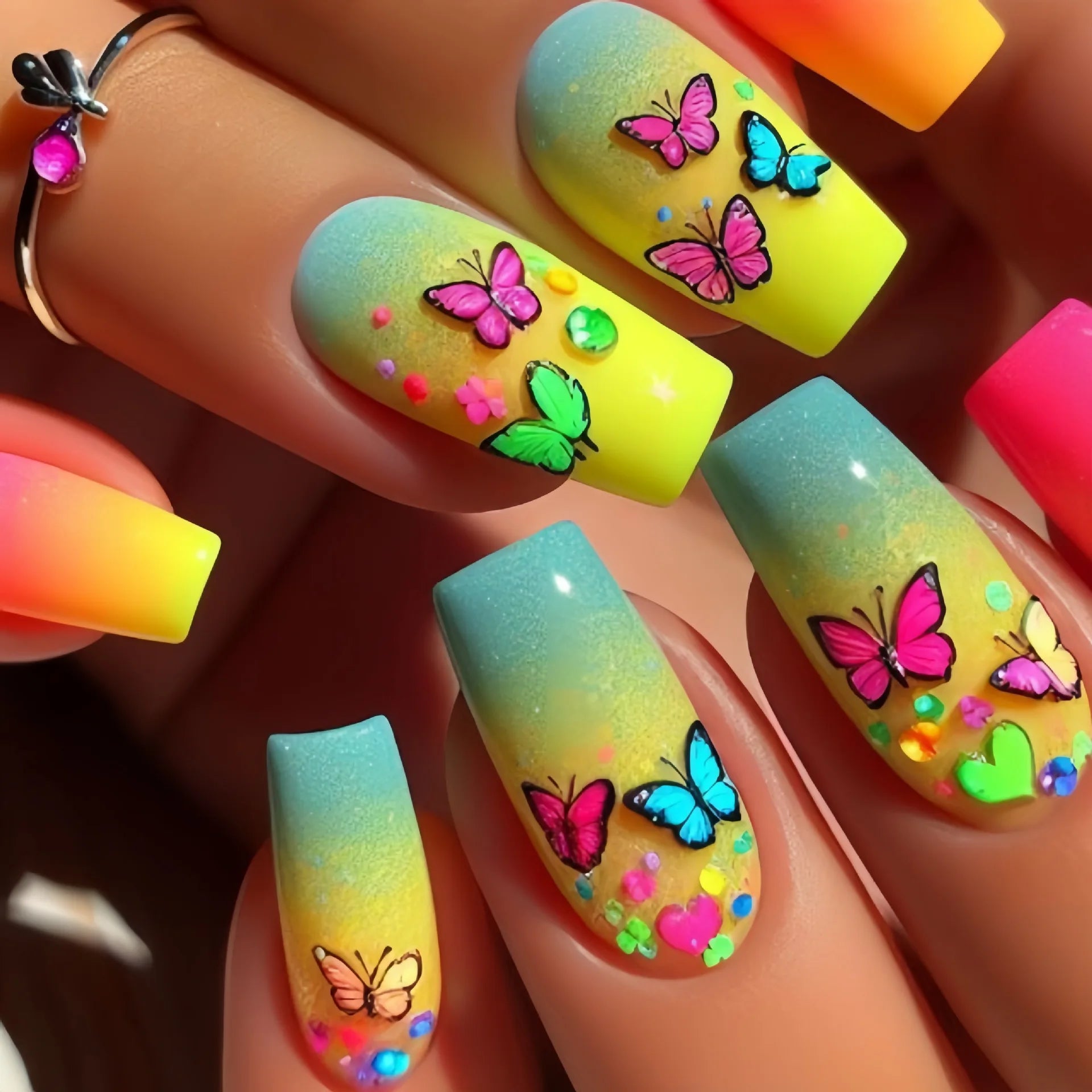 24Pcs -12 Sizes Acrylic Press On Nails