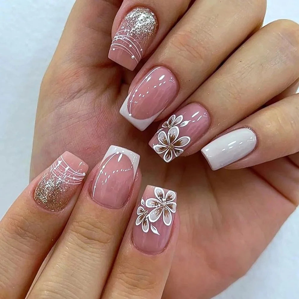 24Pcs -12 Sizes Acrylic Press On Nails