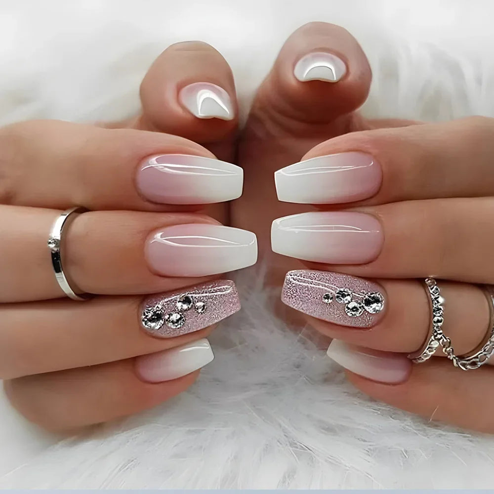 24Pcs -12 Sizes Acrylic Press On Nails