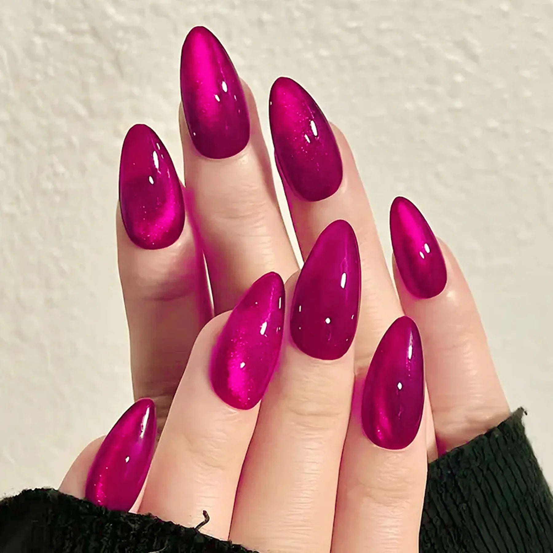 24Pcs -12 Sizes Acrylic CatEyes Press On Nails